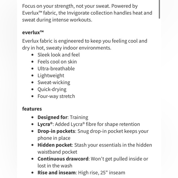 LULULEMON Invigorate High Rise leggings 25” size 4 - Picture 3 of 8